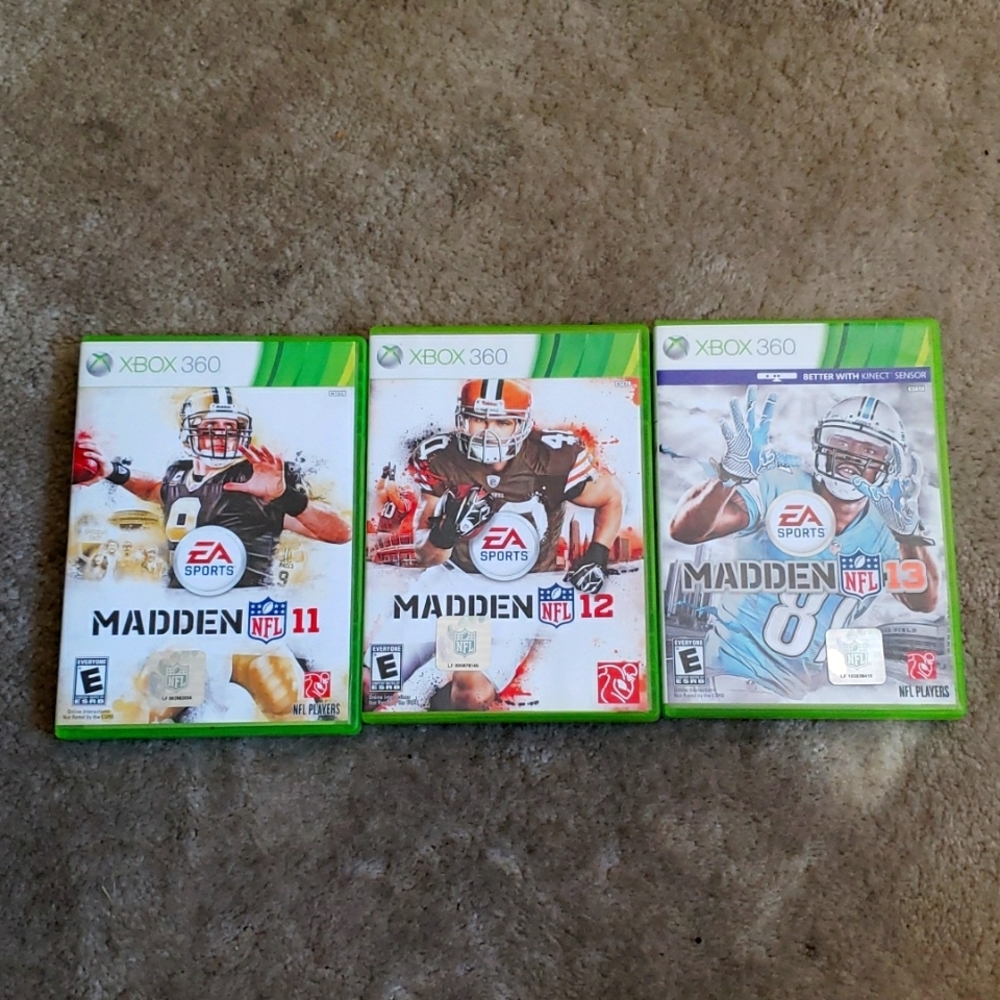 3 NFL Madden NFL GAMES Xbox 360